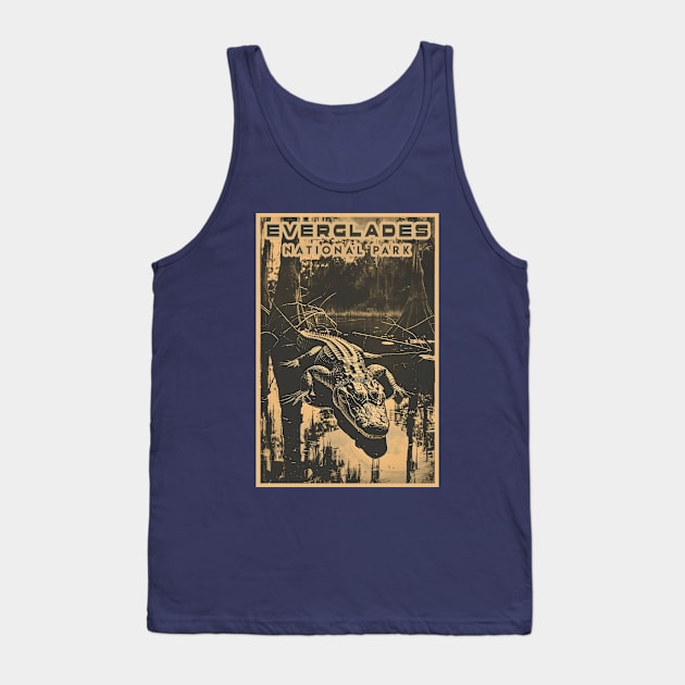 Everglades National Park Vintage Travel  Poster Tank Top by GreenMary Design